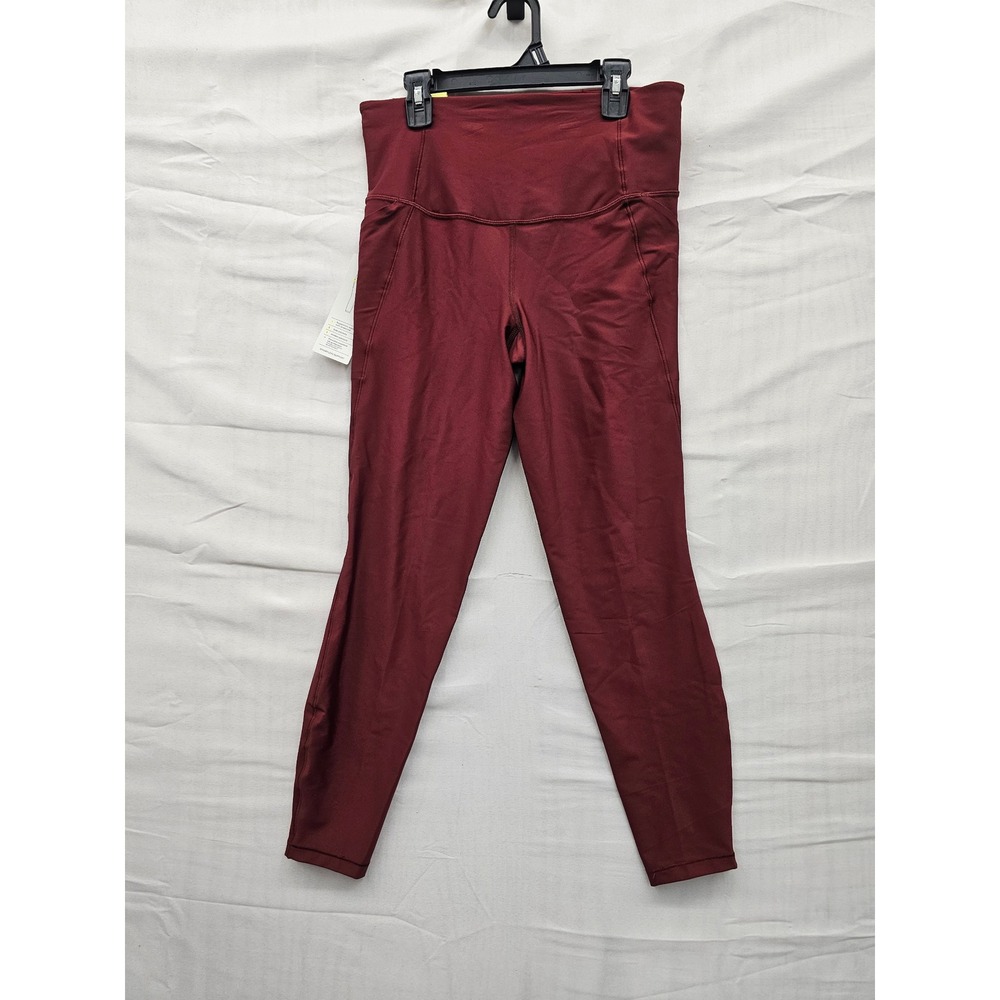 All in Motion Womens High Rise Leggings Maroon Nylon‎ Blend Athletic Size Medium